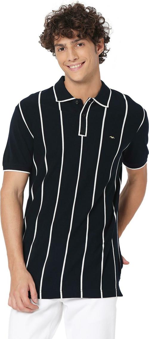 Mufti Navy Striped Polo