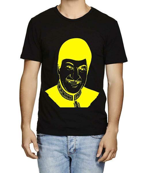 Caseria Men Black Dr.Rajkumar Printed Graphic Cotton T-Shirt (L)