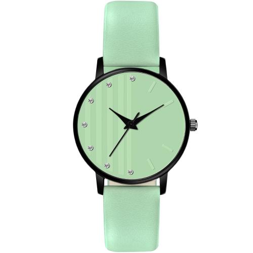 Ganesh Women Quartz Watch with Analogue Display and Leather Strap (Band Color: Light Green) (Dialer Color: Light Green)