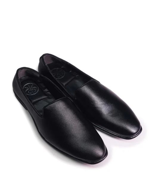 HEPA DESIGNS Men's Premium Non - Leather Slip on Derby Dress Shoes Formal Business Oxfords (Color Black | Size UK 9)