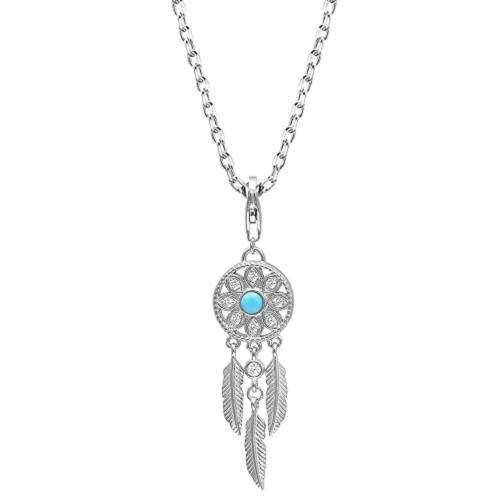 Giva Sterling Silver Dream Catcher Pendant With Link Chain For Women