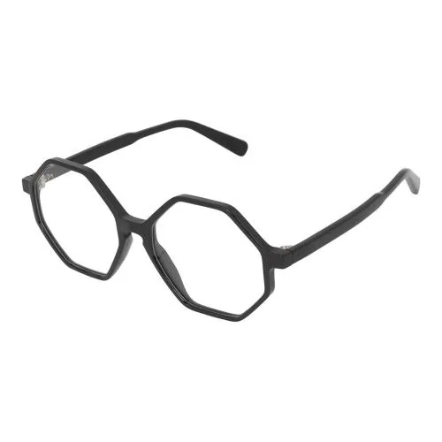 CREATURE Hexagonal Sunglasses for Men Women Vintage Retro Plastic Octagon Geometric Frame (SUN-090-BLK-CLR) (CLEAR)