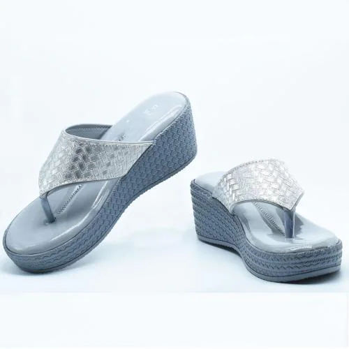 Indiforce Grey Heeled Sandals for Women
