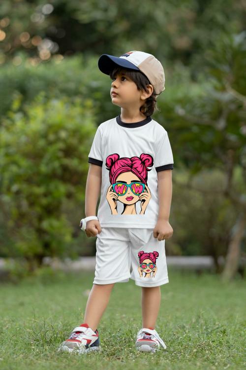 Alanta Baby Boys Disney Princess Casual T-shirt Shorts (White) 4-5 Y