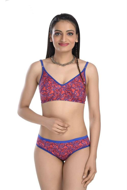 RTX Women Red Cotton Bra With Panty