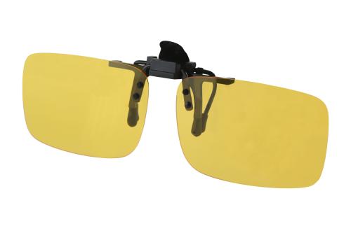 AEC Shooter Polarized Clip-On Flip-Up Aviator Driving Sunglasses Attaches On Spectacle Frame (Yellow)