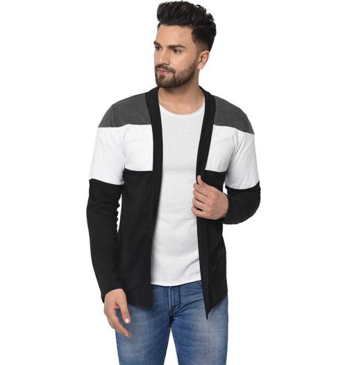 Rayware Indra Fashion Men Multicolor Striped Cotton Blend Shrug