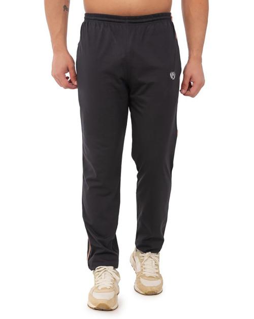 Sports Glamour Men Black Solid Cotton Blend Track Pant