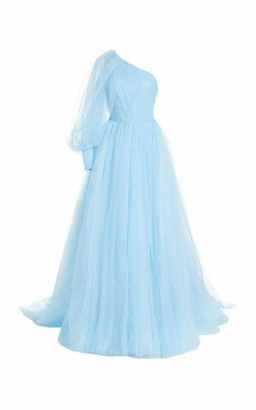 Indo Western Gown For Girl In Skyblue Color, Long Gown for Parties For Girls