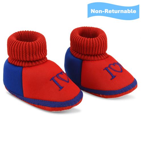 Onfeet Comfortable Skin Friendly Baby Shoes 0 Size Pack Of 1 | Baby Boy Shoes New Born | 0-9 Months New Born Baby Shoes | Baby Booties | Baby Girl Shoes 0 Size, Color-Red