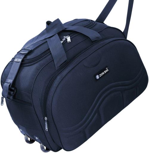 Buy Zion Bag Blue Polyester Waterproof Strolley Duffel Bag With Roller