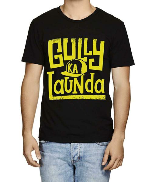Caseria Men Black Gully Ka Launda Printed Graphic Cotton T-Shirt (M)