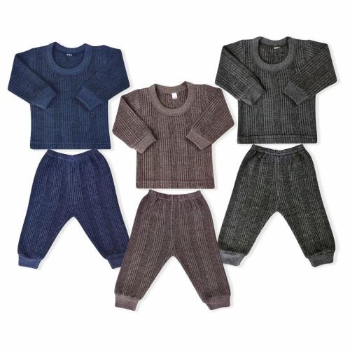 Lala Maneet Baby Girl's Winterwear Ultra-Warm Super Soft Thermal Set|Full Sleeves Body Warmer|Thermal Top and Pyjama Set|Winter Wear Suit for Baby Boy's & Baby Girl's (Grey|Blue|Brown 12-18 Months)