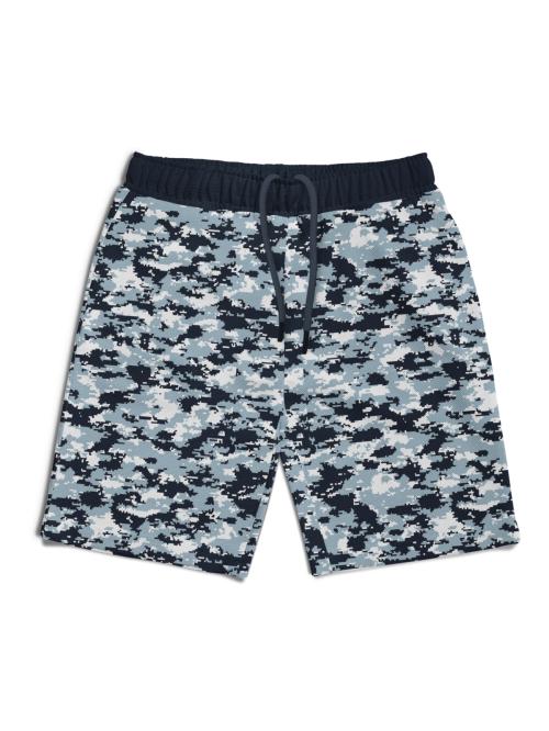 HELLCAT Navy Blue Camouflage Trendy with branding Printed Shorts for Boys.
