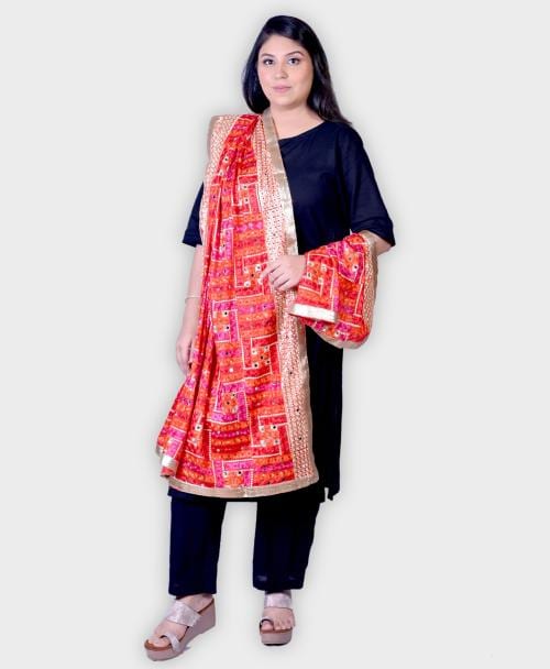 Allure Motifs Real Phulkari embroidered dupatta