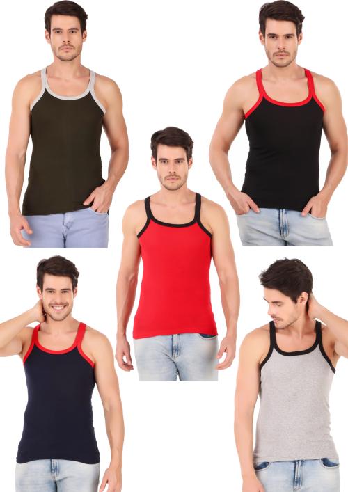 Buy Hap Men's Cotton Muscle Tee Vests (Assorted Colours) Multicolor