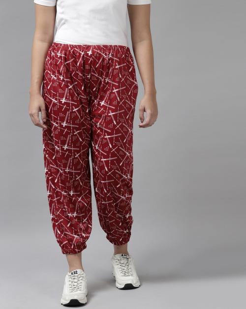 Aarika Women's Maroon Color Cotton Heram Pant