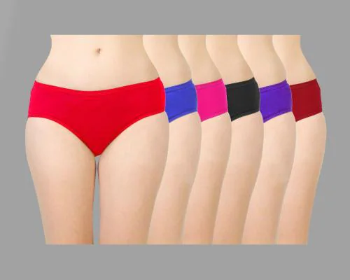 Yana Girls Multicolor Cotton Blend Pack Of 6 Panty (14 - 15 Years)