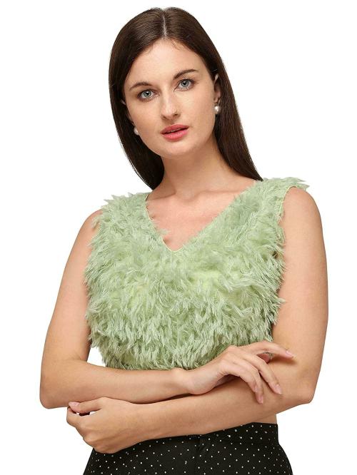 Amrutam Fab Women Green Silk Blouse