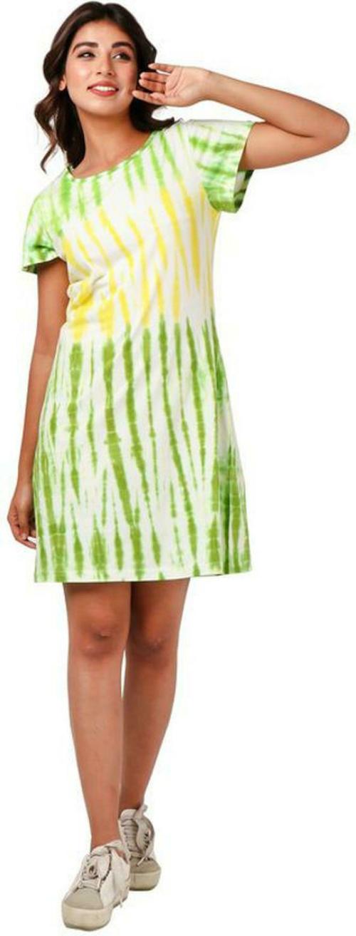 Buy Kilki Women Shift Green& Yellow DressDresses for WomenWomen Dress