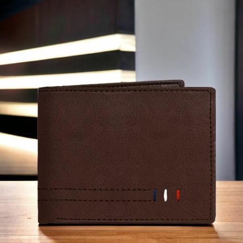 Lorenz Bi-Fold Brown PU Leather Wallet for Men | WL-82