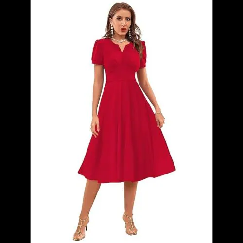 TESSAVEGAS Women's & Girls' A-LINE MIDI Maxi Dress.