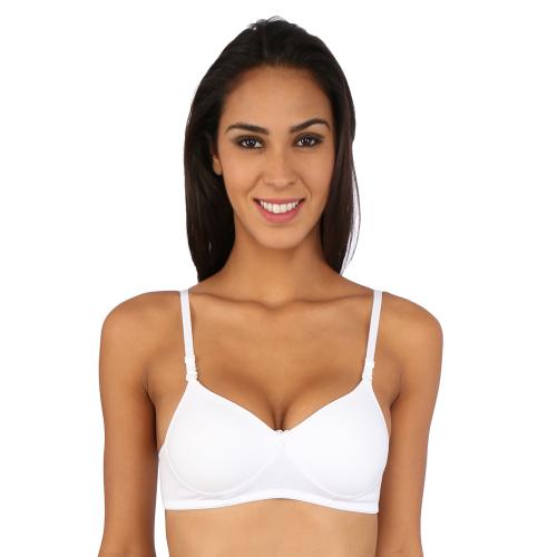 Bralux White Tshirt Bra C Cup Bra for Women Cotton Bra Non Wired Bra Padded Bra Full Coverage Bra 34C