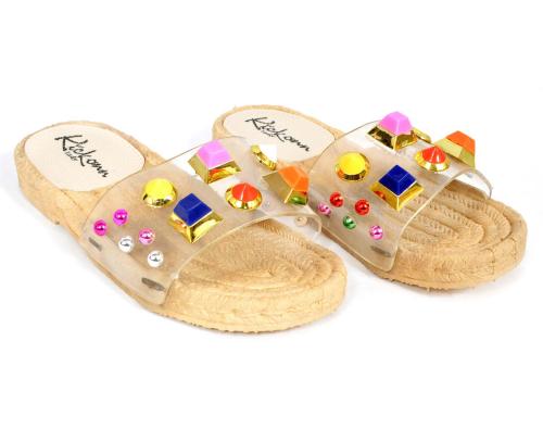 Kickonn Women Flats Sandal (Beige, Multicolor)size 7