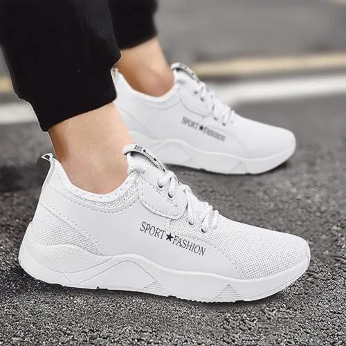 LNT FASHION MEN'S WHITE Polyvinyl Chloride Closed Toe Lace ups Casual Shoe