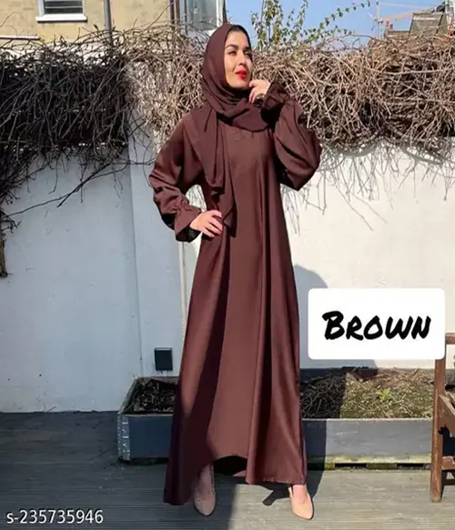 M A ABAYA ABAYA-Free Size-Brown