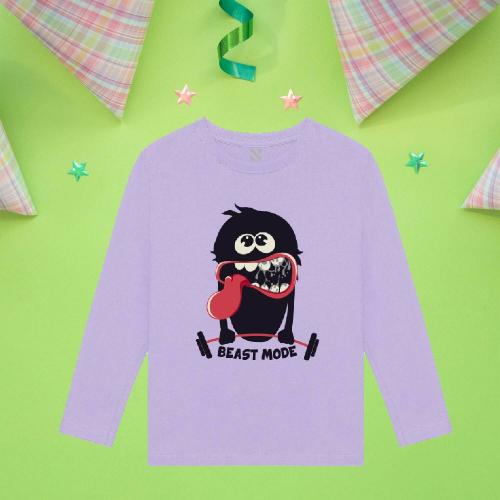 Nusyl Purple Cartoon Little Printed Boy's T-Shirt