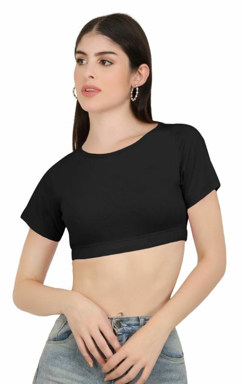 AD2CART A4218 WomenBoat Neck Cap Sleeve Crop Top JioMart