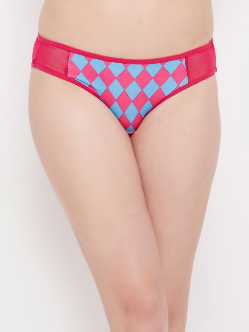 Buy Clovia Pink Check Polyamide Bikini Panty Online at Best Prices in