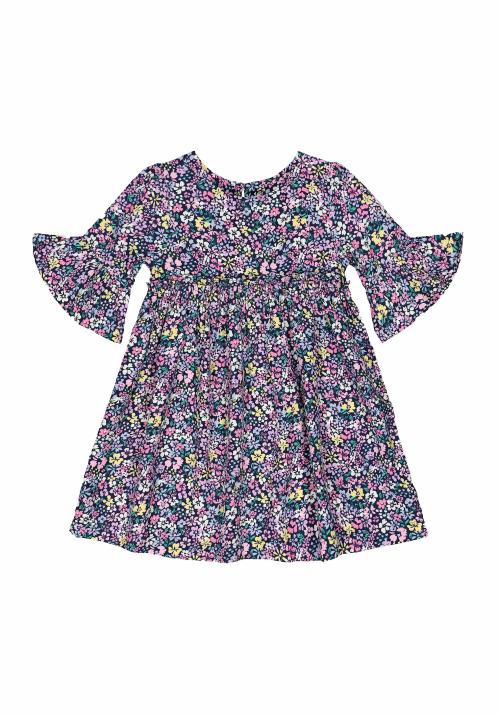 Floral Bell-Sleeve Dress