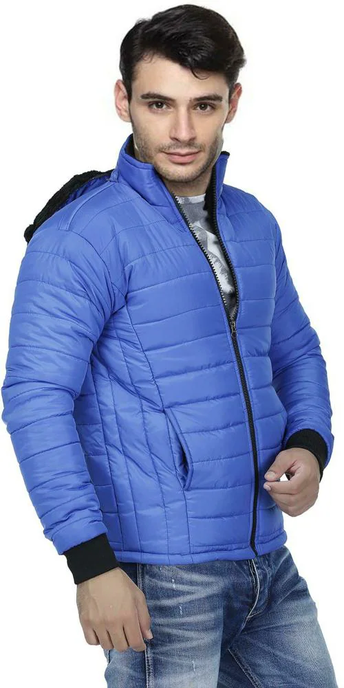 Christy World Men Light Blue Quilted Jacket
