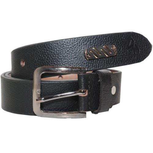Sondagar Arts SAB707 Men's Genuine Leather Pin Buckle Belt (Black)