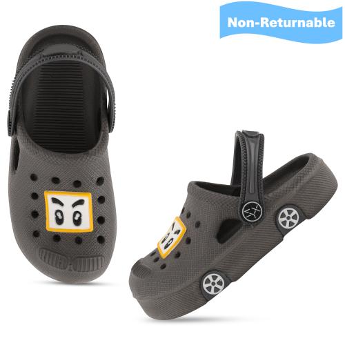 SMARTOTS Kids Dailwear Stylish & Trendy Grey Low-top Breathable Slip-Resistant Lightweight EVA Clogs for 1 to 5.5 Years Boys/Girls/Toddler