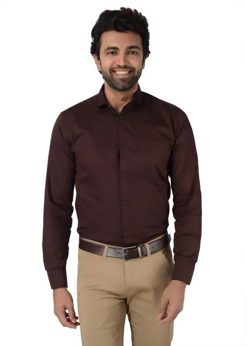 The Hell Driver Mens Party and casual wear Basic Formal/Casual Shirts Superb Heavy Fabric Excellent Feel Formal And Casual Wear M L Xl Xxlmodel Has Wore L Size Cotton Brown Colour Shirt for mens