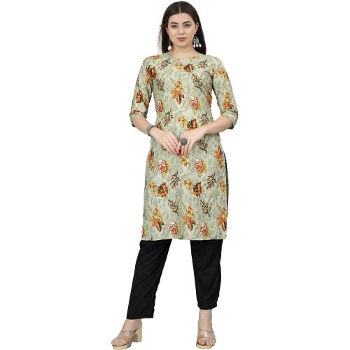 KETAKI FASHION Women Multicolor Printed Crepe Straight Kurta - S