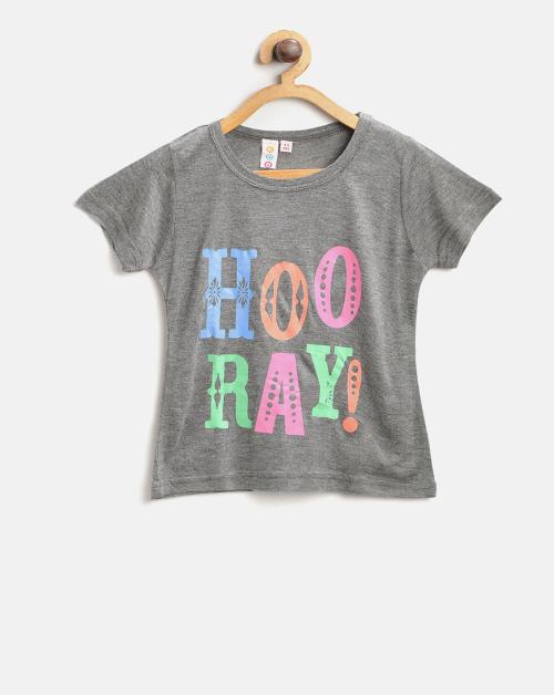 K.O.B (Kids On Board) Grey Hooray Graphic Printed Top