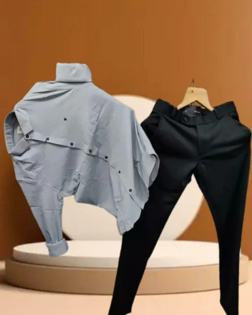KALANABH A grey shirt and black pant are a nice pairing that will carry you throughout the day and into the night (PACK OF 1 PAIR SIZE- XXL)