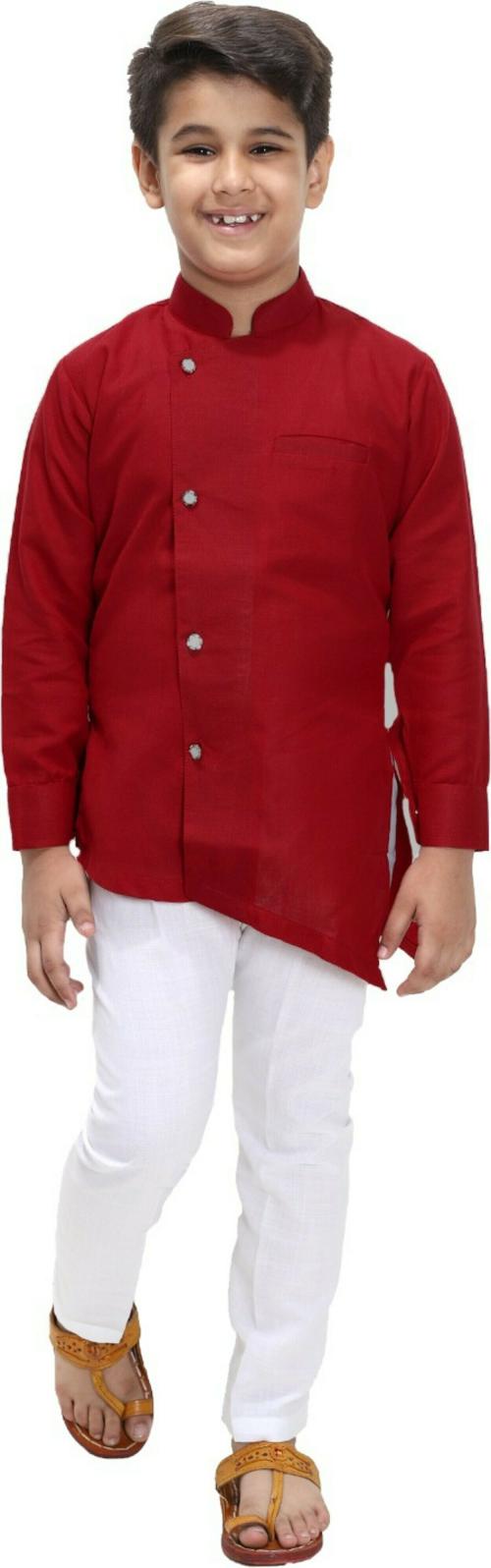 Buy Fourfolds Boys Full Sleeve Kurta and Pyjama Set Online at Best