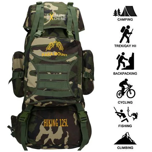 Extreme Machine 125 L Military Print 2 in 1 Detachable Rucksack With Raincover