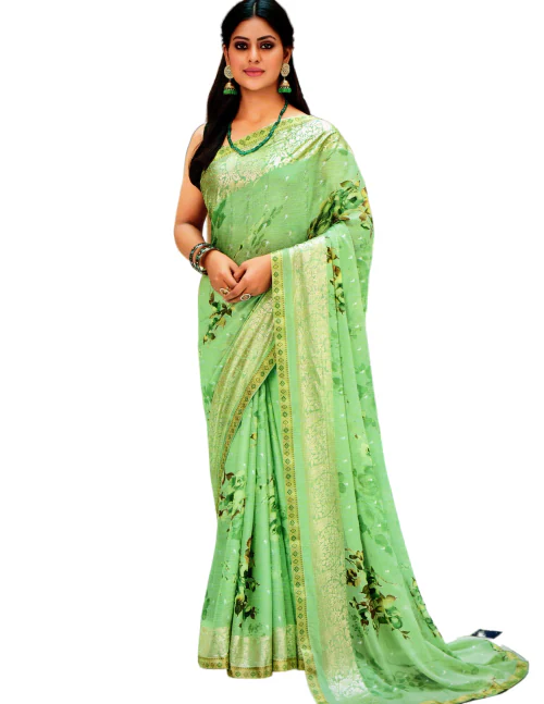 Women's Banarasi Art Silk Saree For Women With Unistected Blosue Piece