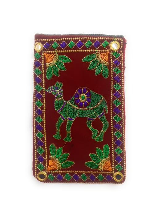 Unique Fashion Mirror Design Velvet Mobile Pouch With Waist Clip