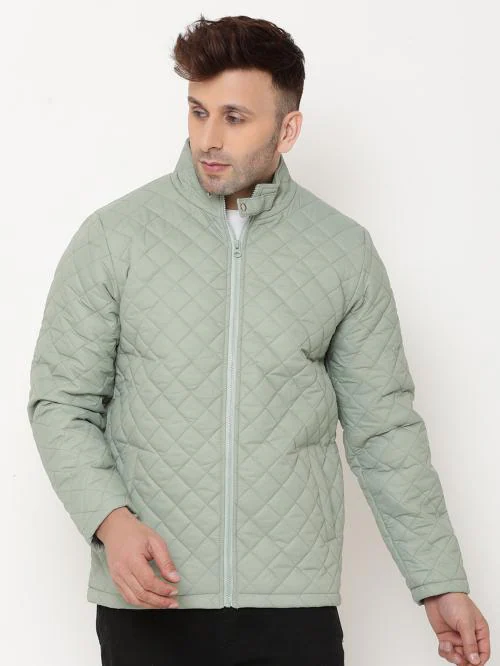 ONNIT Men's Mint Winter Wear Full Sleeves Solid High Neck Puffer Jacket