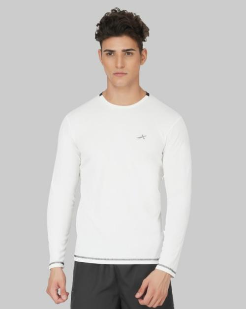 VECTOR X Men White Solid Polyester Round Neck T-shirt