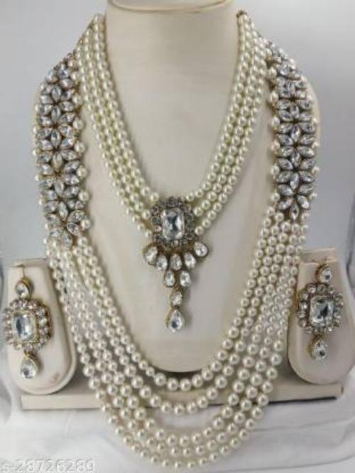 Hs fatio Gold Plated Copper Earrings and Necklace Set (Gold) JioMart