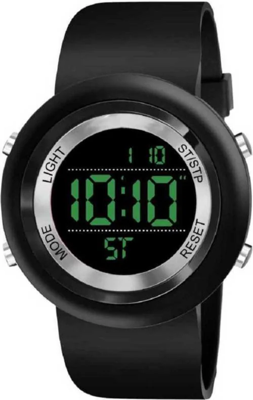 Showking Digital Black Dial Black Strap Watch For Boys And Girls