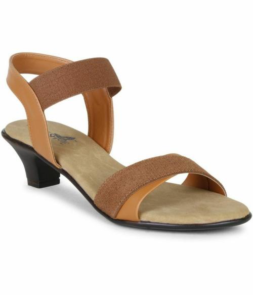 TWINSSHOE Tan Block Heels for Women